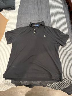 Polo Ralph Lauren Men’s Medium Black Short Sleeve Polo Shirt White Pony Logo Classic