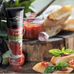 Tuscanini Organic Tomato Paste Tube 4.6oz (2 Pack) | Double Concentrate 100% Italian Tomatoes, All Natural, NON-GMO