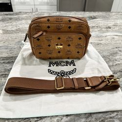 Authentic MCM Crossbody in Cognac Visetos | Gently Used