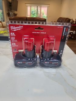Milwaukee M12 XC3.0 3.0Ah Batteries 2-Pack 48-11-2412 New Sealed