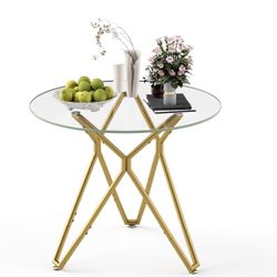 Entrance Table Decorate Bistro Gold Glass 