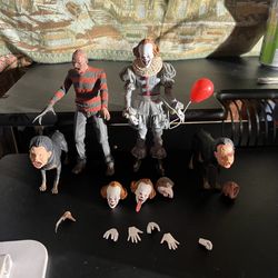 Freddy Krueger & Pennywise “IT” Clown With Extras 
