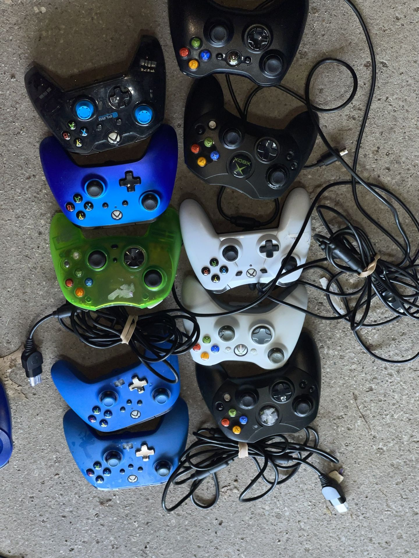 LOT OF 10 OEM Microsoft Original Xbox Controllers🔥 Untested For Parts Or Repair