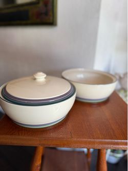 2 Pfaltzgraff Mountain Shadow Stoneware Casserole Dishes 1 lid