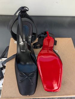 Christian Louboutin Black Satin Ballet Heels