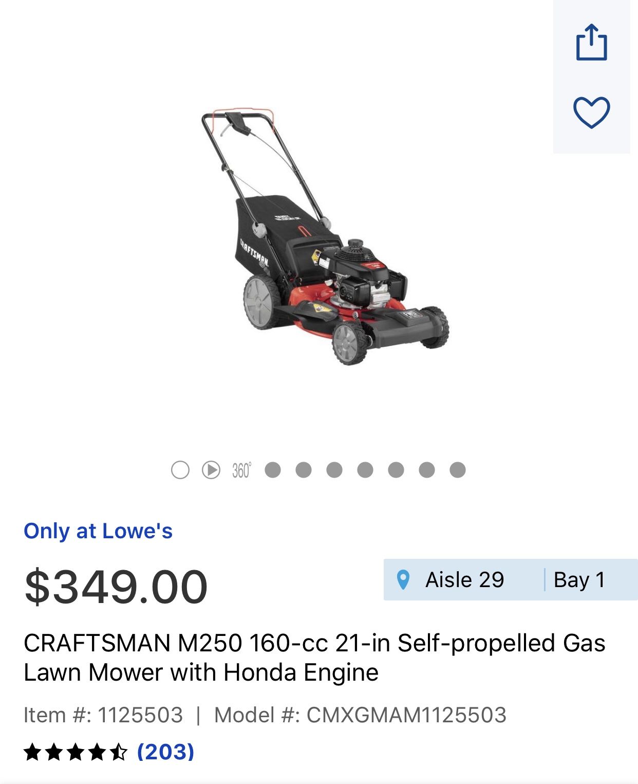 Craftsman m250 lawn mower manual hot sale