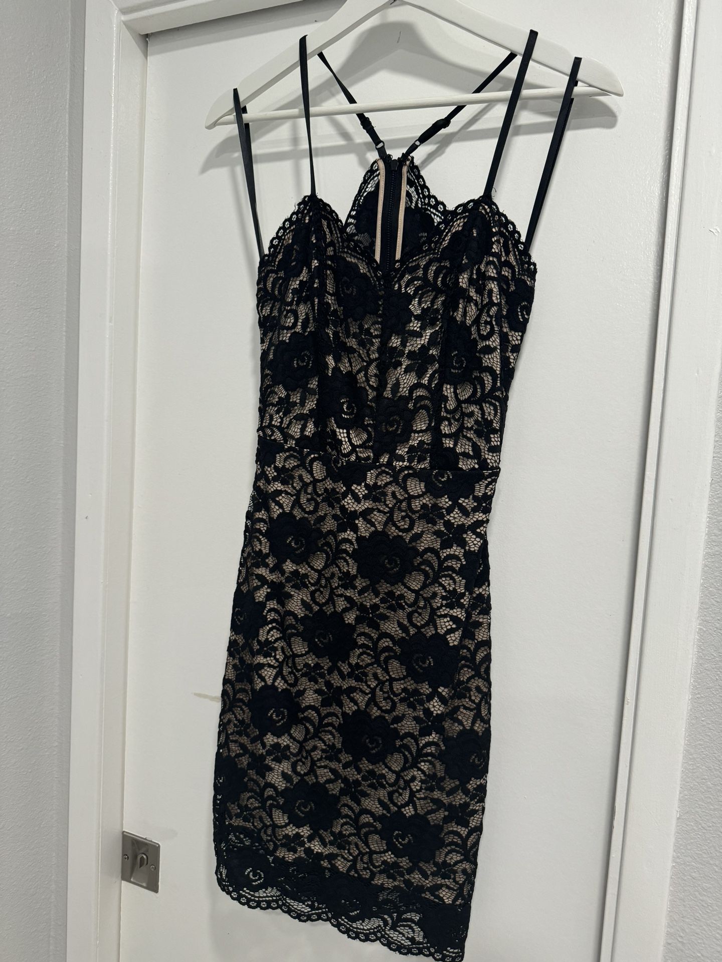 fan lace double cage back dress Christina Lace-Up Back Velvet Dress