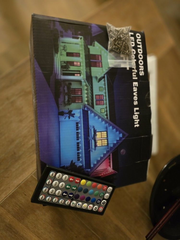 250 ft EKG Eaves Light Kit – $50

Selling cheap because installation cost is too high.
Lights work. Some parts are bent/tangled from storage.

Include