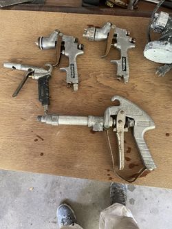 Husky Spray Guns and two air pressure blowers