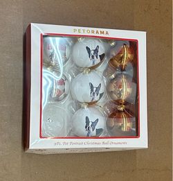 PETORAMA “Boston Terrier” PET PORTRAIT  Christmas BALL  Ornaments 👀 (please read description)