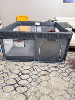 Large Gray Baby Playpen