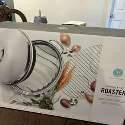 Martha Stewart Collection Covered Oven Roaster With Handled Rack