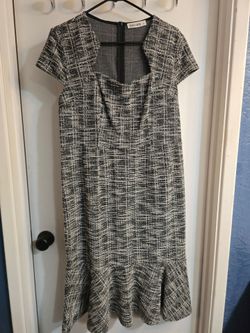 Gray and black dress