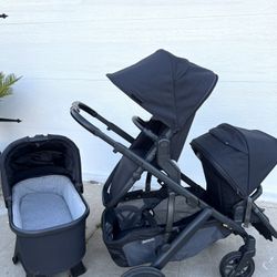 Uppababy vista v2 double stroller and bassinet 