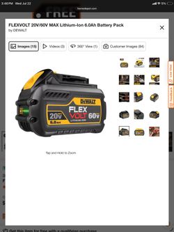 FLEXVOLT 20V/60V MAX Lithium-Ion 6.0Ah Battery Pack