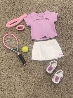 American Girl Doll Tennis Pro Outfit lavender and white