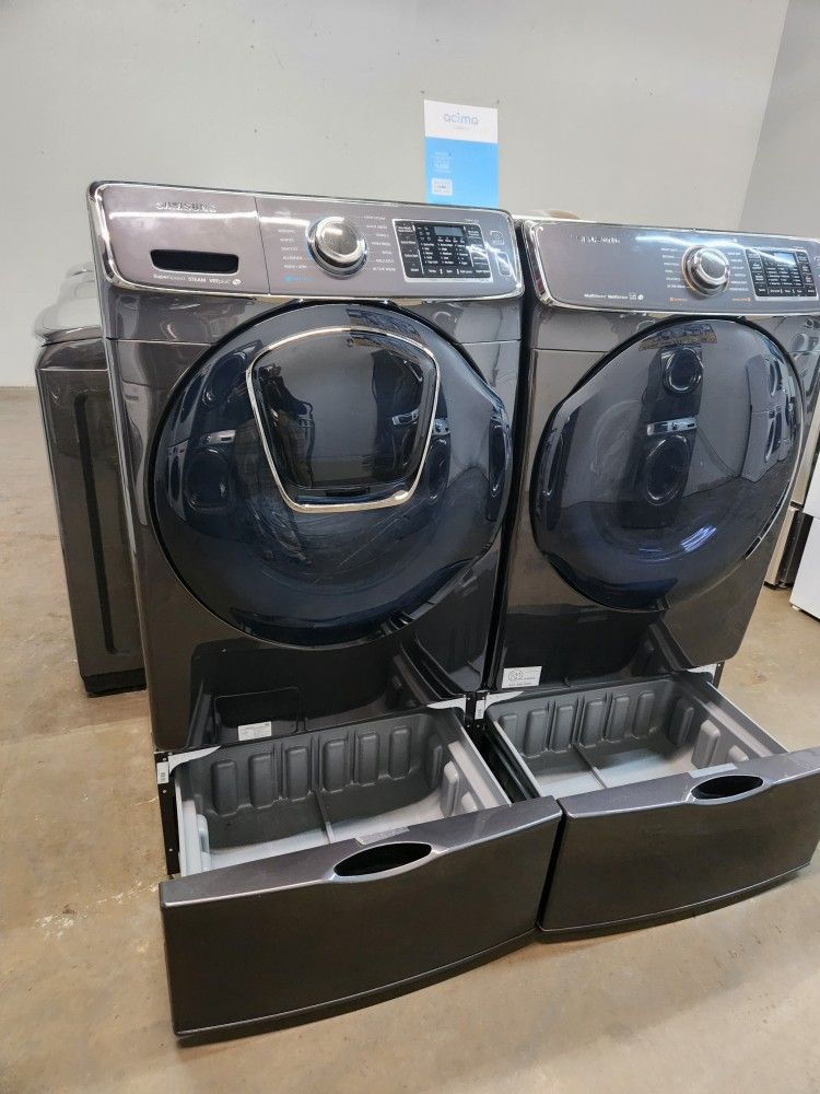 💢💯SAMSUNG SET STEAM WASHER AND ELECTRIC DRYER LARGE 👌