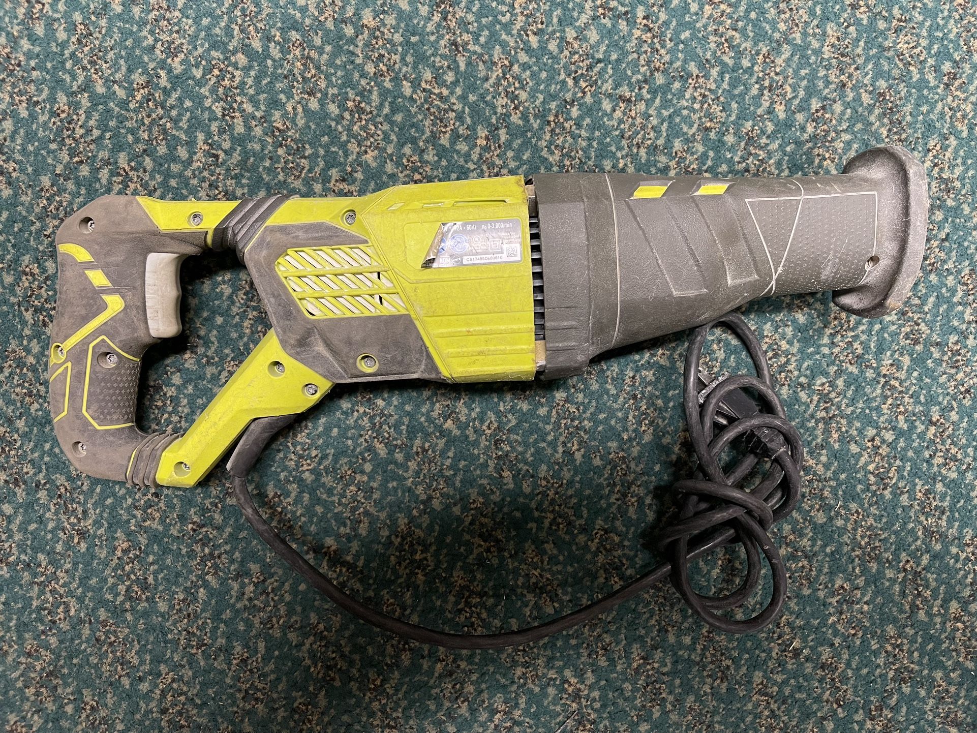 SAW ZALL, TOOLS-POWER RYOBI PLUG IN USED RJ1861V