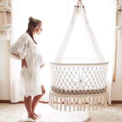 Macrame Bassinet Swing Bed Infant Baby Newborn 