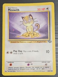 Pokemon Jungle Meowth Ink Error Card Red Circle Print