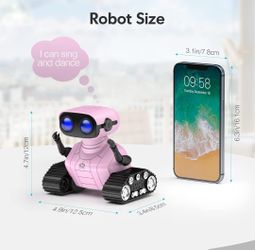 ALLCELE Robot Toy, Rechargeable RC Robot, Pink
Remote Control Toy, with Music and LED Eyes, Gift for Children Age 3 Years and Up