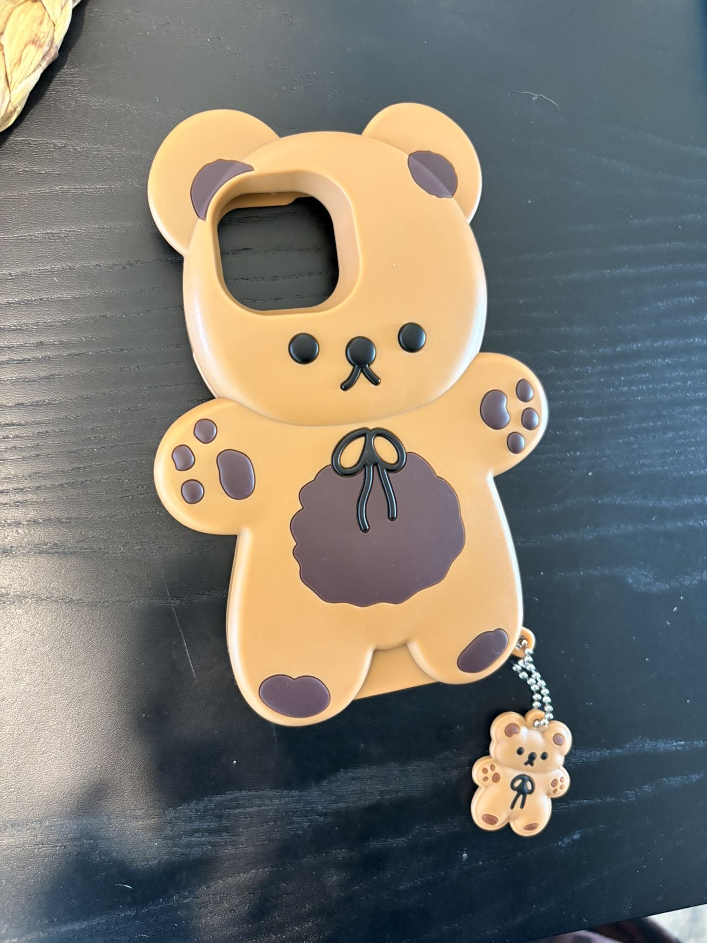Brown And Tan iPhone 15 Silicone Bear Case
