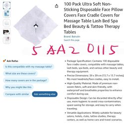 100 Pack Ultra Soft Non-Sticking Disposable Face Pillow Covers Face Cradle Covers for Massage Table Lash Bed Spa Bed Beauty & Tattoo Therapy Tables