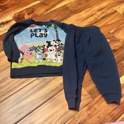 Toddler bluey sweat outfit. Size 2t