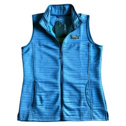 L.L. Bean Airlight Vest Women's Medium Blue Full Zip Lightweight Ribbed Fleece