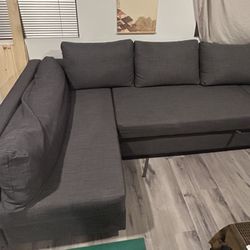 IKEA FRIHETEN Sleeper Sectional w/ Storage - Like New - Bomstad Black $650