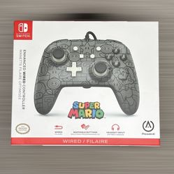 Nintendo Switch Super Mario Super A Enhanced WIRED Controller Gray