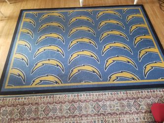 Charger bolts area rug