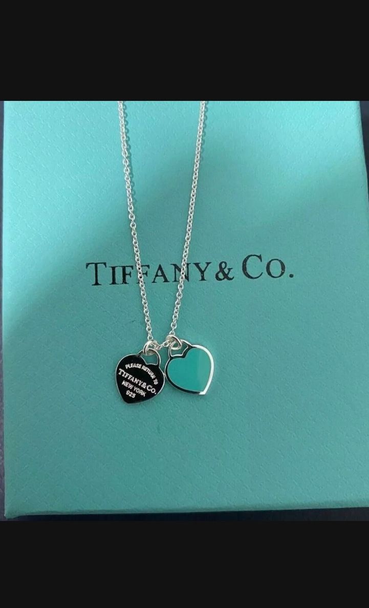 Super Cute Double Heart Authentic Tiffany & Co. Necklace 