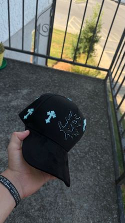 Black Snapback Hat with Cross Embroidery