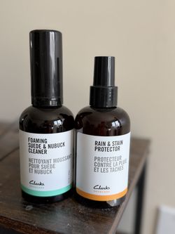 Clarks Shoecare Set — Foaming Suede & Nubuck Cleaner + Rain & Stain Protector
