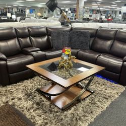 Brown L- Shaped Sectional Couch W/ LED Lights For Sale ( Labor Day Pre- Sale Now) 50% Off