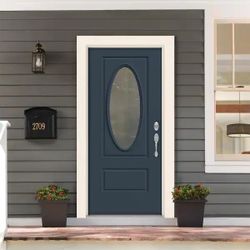 36 in × 80 in Revival Blue Front Door