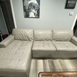 Leather couch.  Used