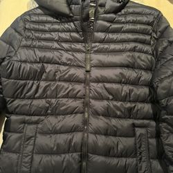 michael kors navy blue jacket puffer