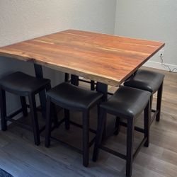 Bar Height, Live Edge Dinning Table