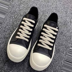 Rick Owens Leather Low Sneakers 42