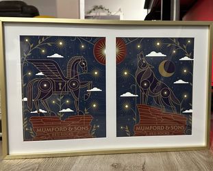 Mumford & Sons Red Rocks Concert Poster Set Framed