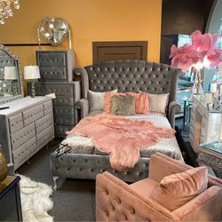 Alzire Gray Bedroom Set $10 Down Payment And Financing Available