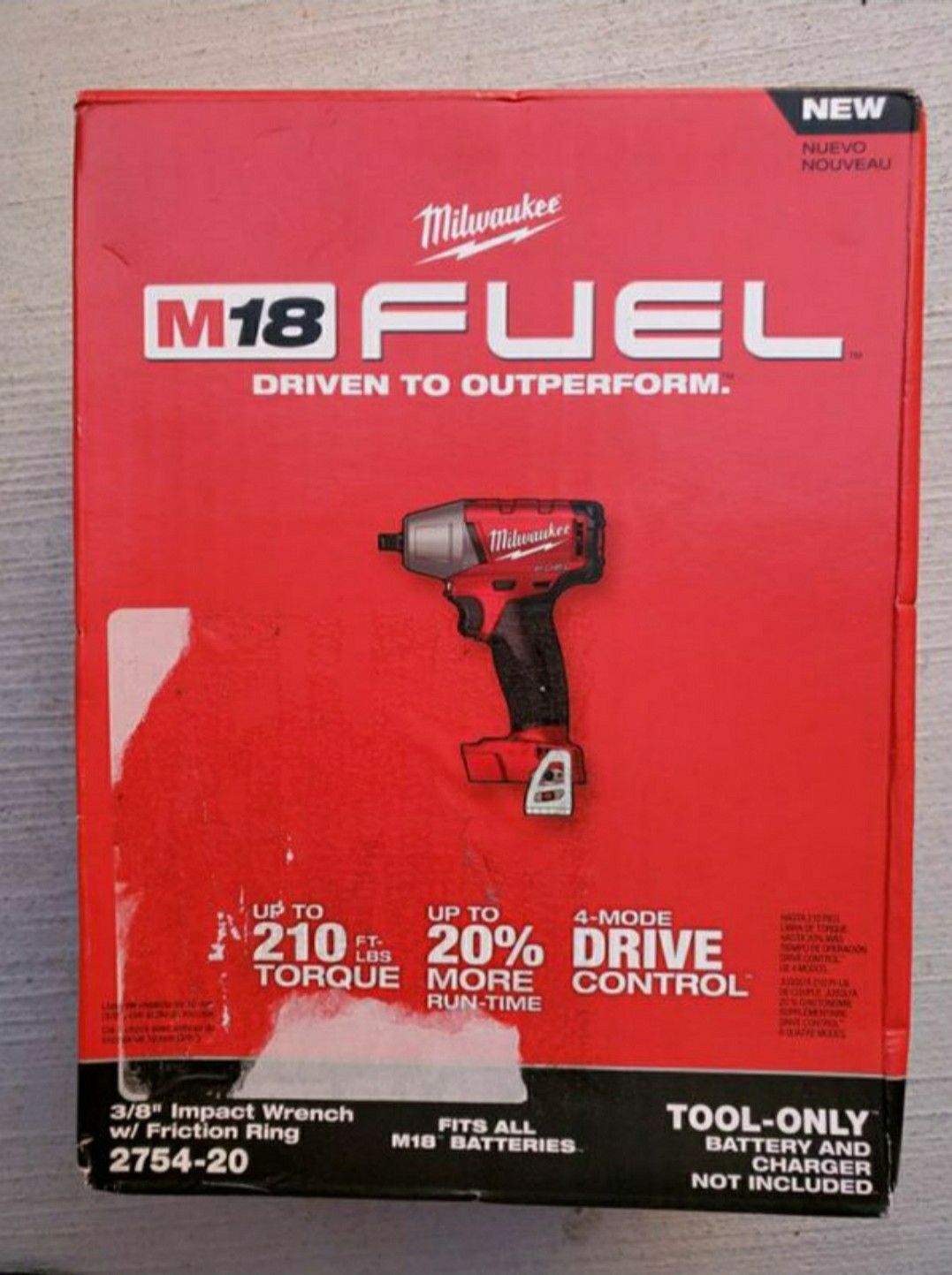 Milwaukee M18 fuel brushless 3/8" impact wrench with friction ring TOOL ONLY