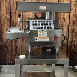PATTY-O-MATIC 330PUB PATTY FORMER WITH STAINLESS STEEL TABLE W/ CASTERS