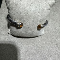 David Yurman Cable Classic Bracelet with Citrine and 14K Gold, 5mm Size S