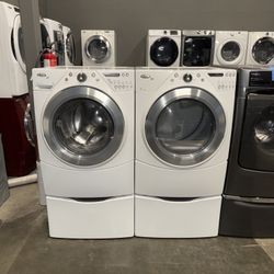WHIRLPOOL XL CAPACITY WASHER DRYER ELECTRIC SET 