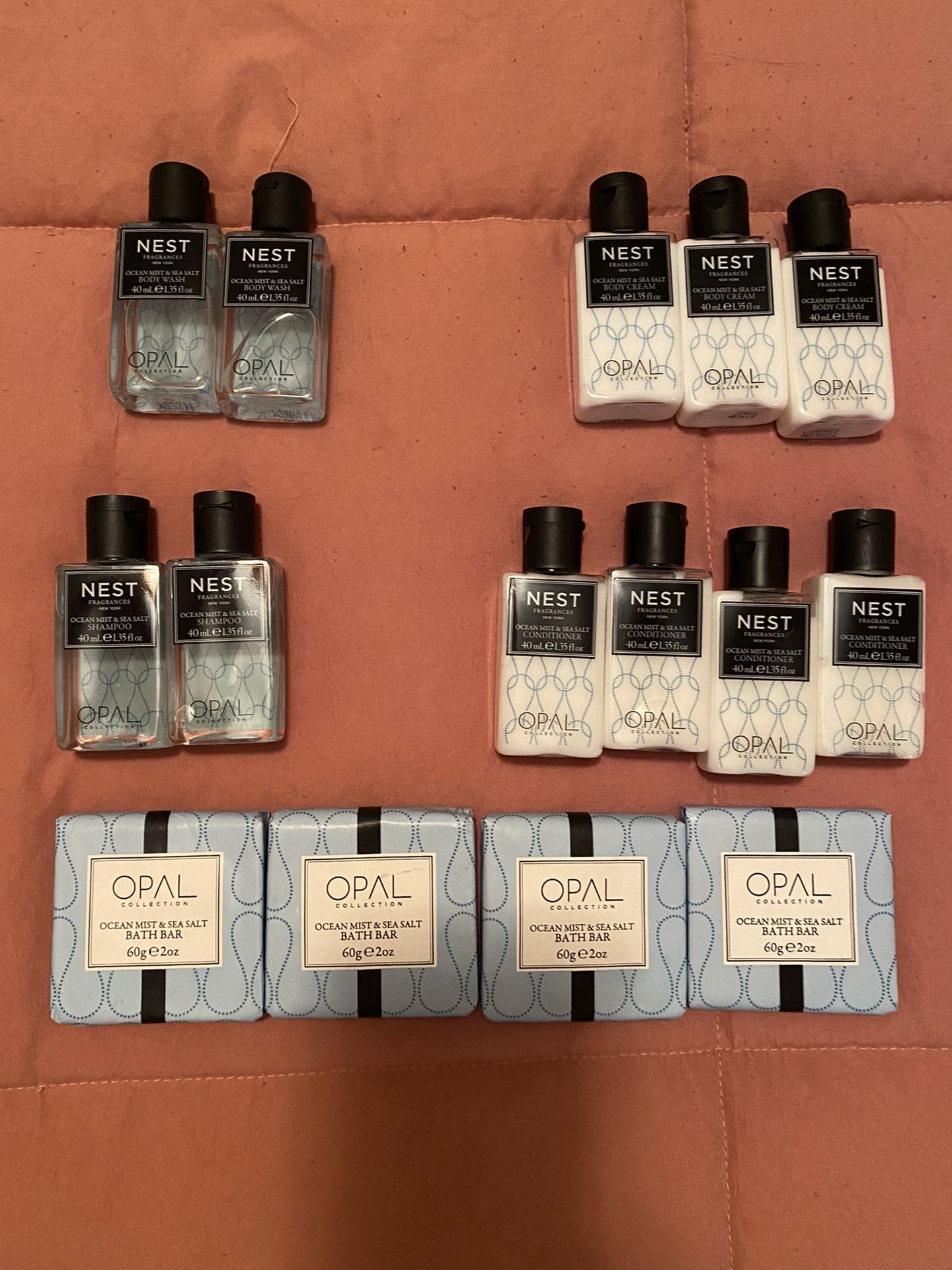 Opal Collection NEST Ocean Mist and Sea Salt Travel Toiletries Lot
