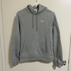 Nike Grey Pullover Hoodie Sweater with Kangaroo Pocket (Size Small)