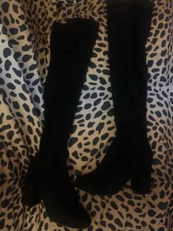 Long  black suede boots